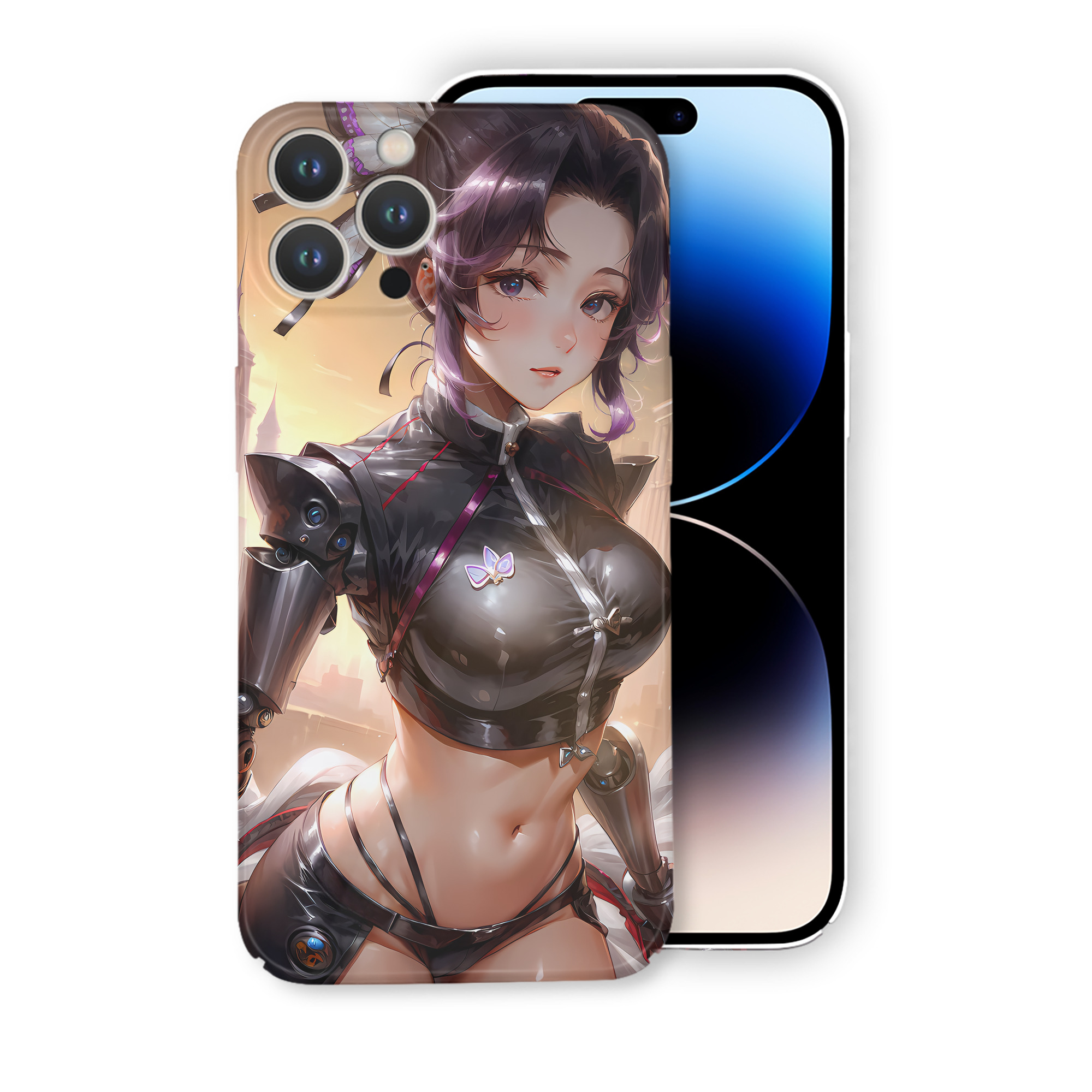（画像用） 鬼滅の刃（きめつのやいば）蟲柱-胡蝶 しのぶ／こちょう しのぶ Kochou Shinobu 【iPhone 14シリーズ対応】ハードケース